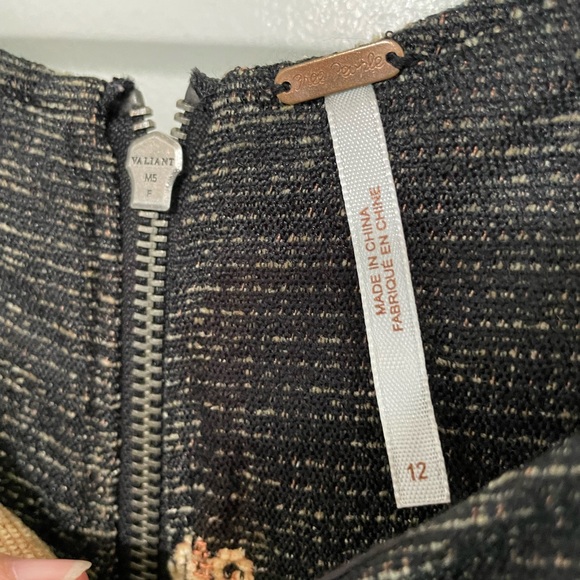 Free People Sleeveless black beige pleated bottom Tapestry dress with pockets 12 - Picture 7 of 8